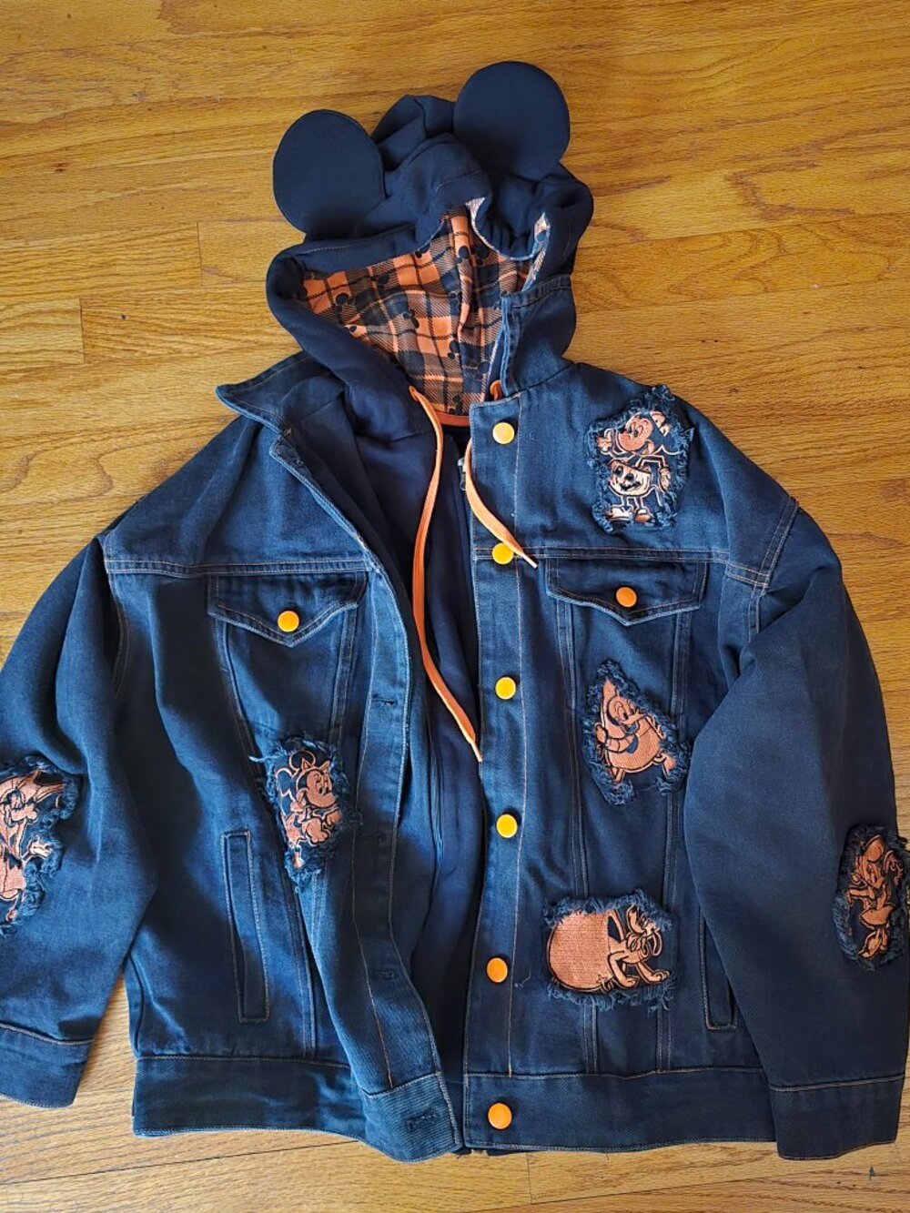 Her Universe Disney Mickey Mouse & Friends Halloween Hooded Denim Girls Jacket